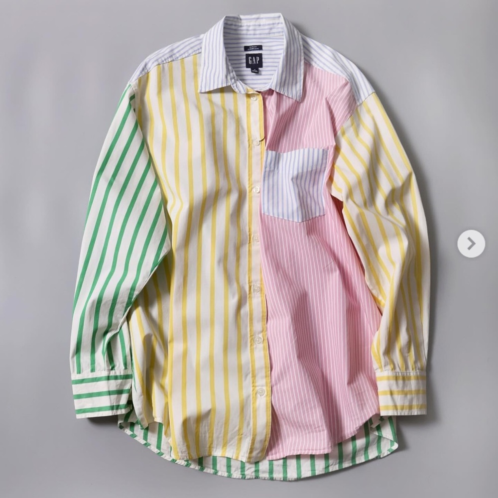 Gap “The big shirt” multicolor stripe button down